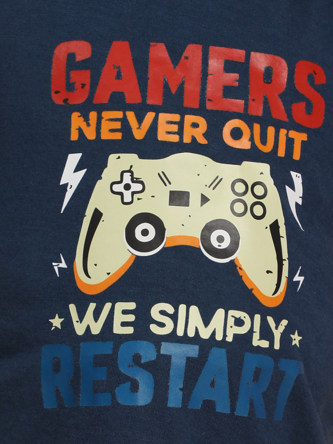 Cutiekins Boys Graphic Print T-shirt with Shorts -Navy Blue & Red