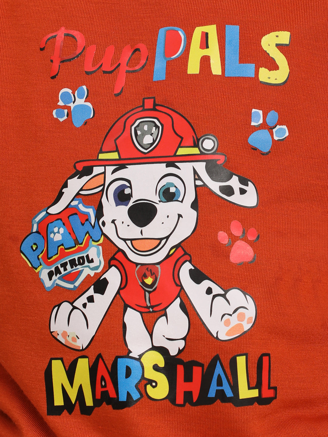 Cutiekins Boys Puppal Graphic Print T-shirt with Shorts -Rust & Off White