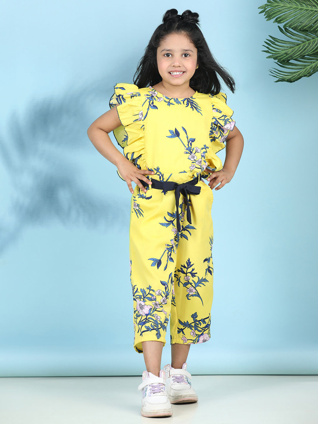 Cutiekins Stylish & Trendy Printed Jumpsuit for Kids -Yellow & Blue