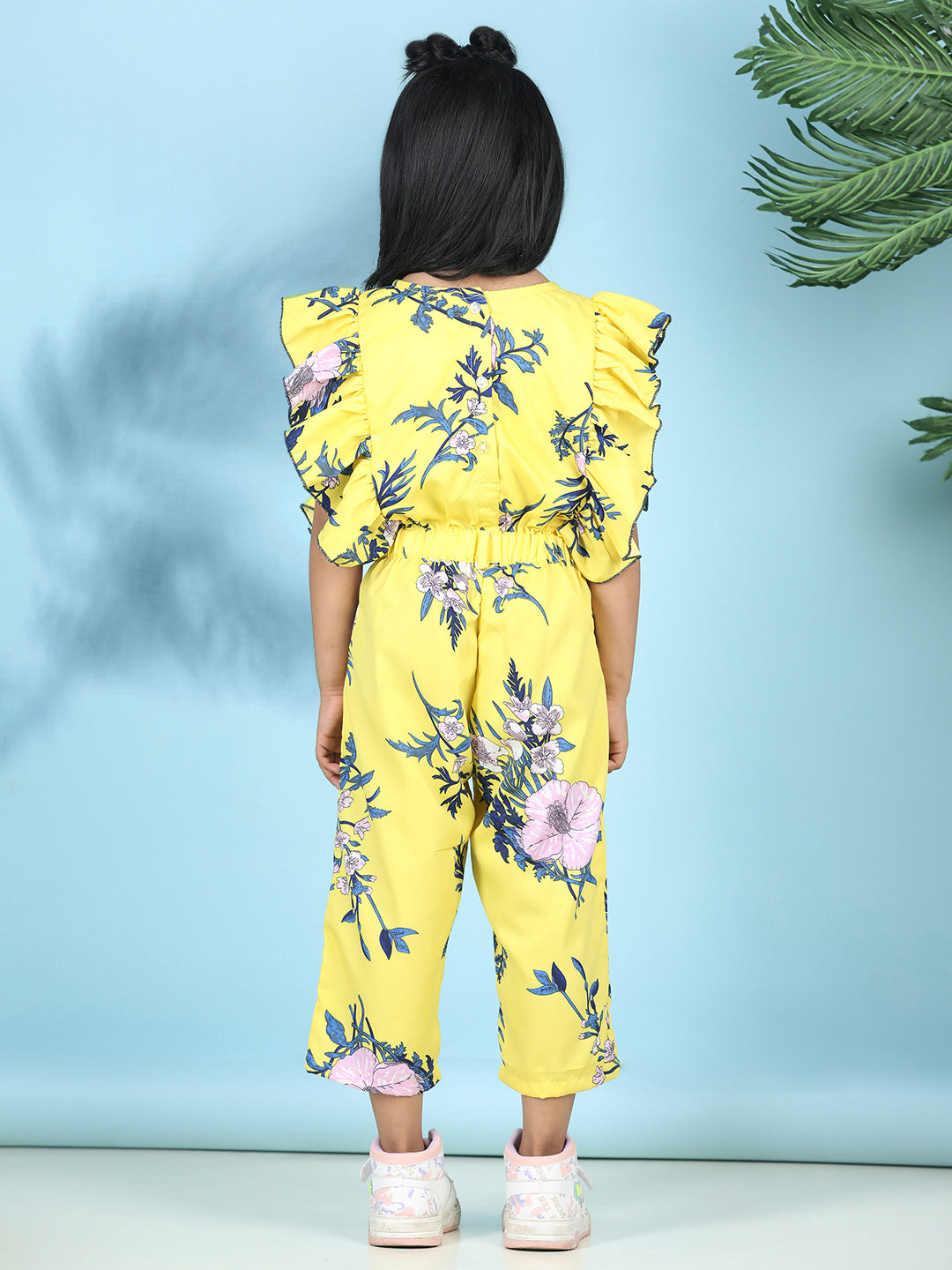 Cutiekins Stylish & Trendy Printed Jumpsuit for Kids -Yellow & Blue