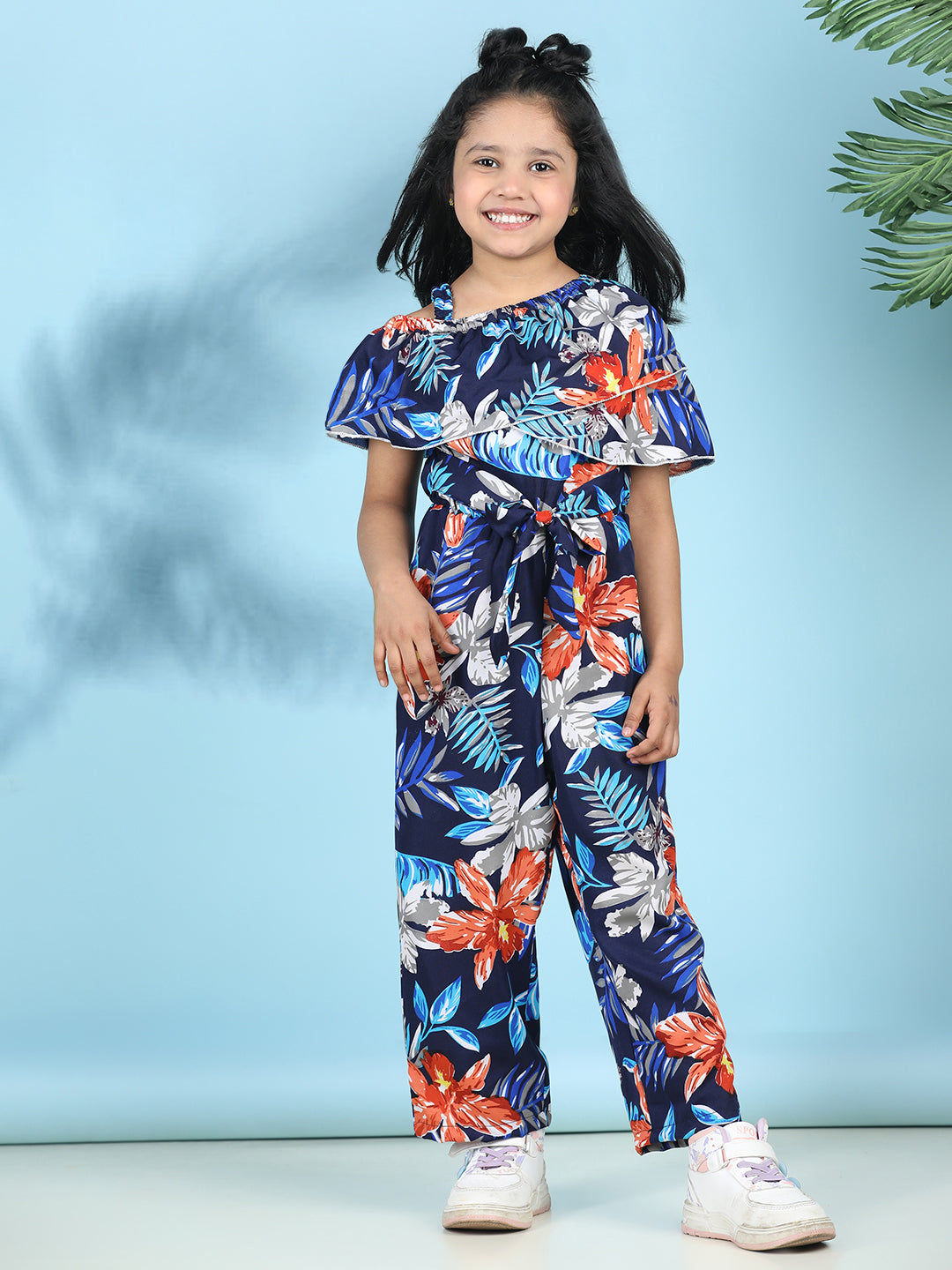 Cutiekins Stylish & Trendy Printed Jumpsuit for Kids -Navy Blue & Multi