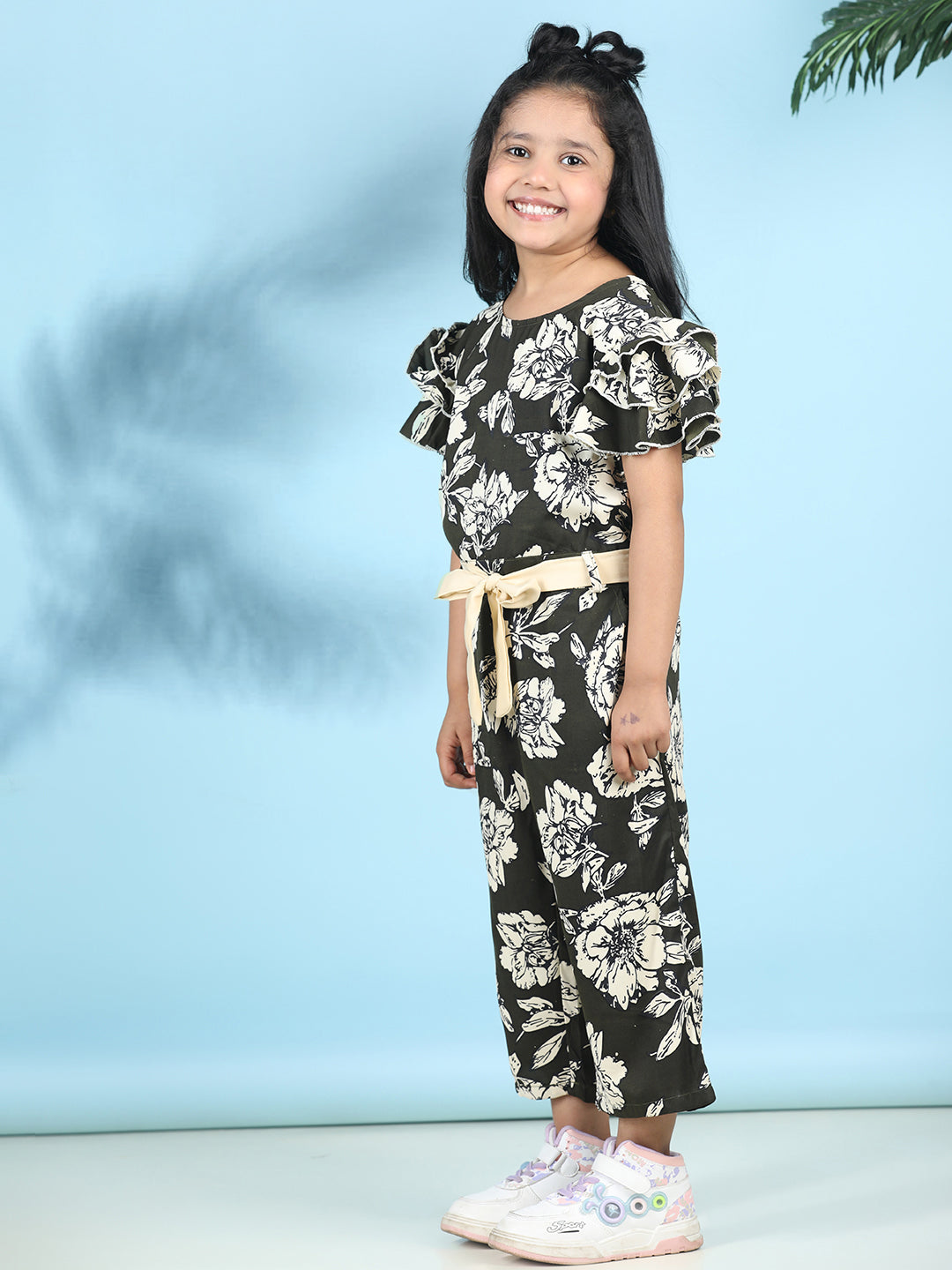 Cutiekins Stylish & Trendy Printed Jumpsuit for Kids -Black & Off White