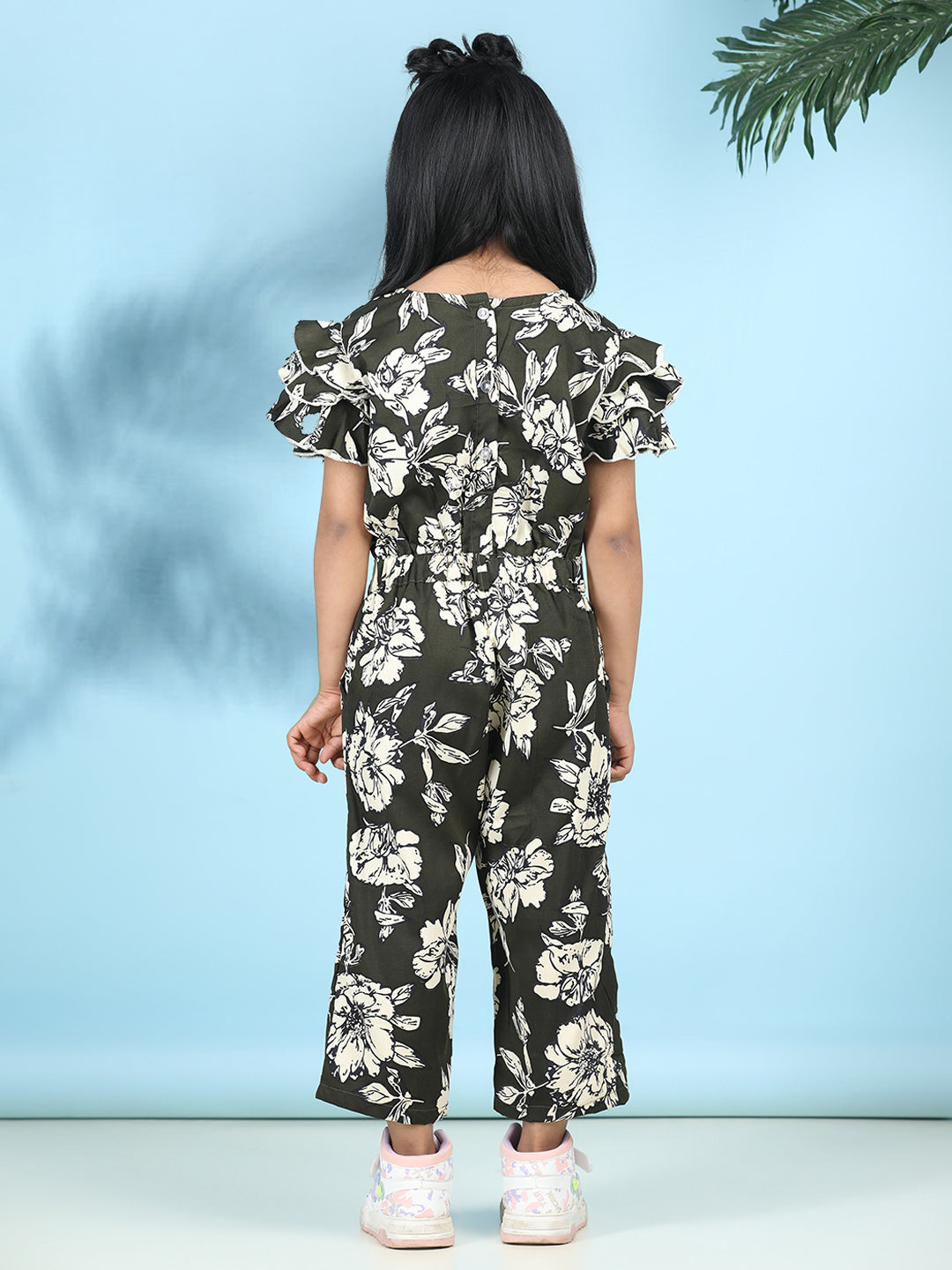 Cutiekins Stylish & Trendy Printed Jumpsuit for Kids -Black & Off White