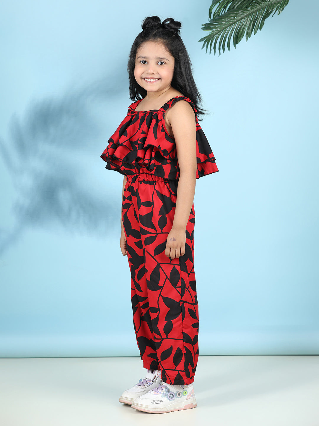 Cutiekins Stylish & Trendy Printed Jumpsuit for Kids -Red & Black