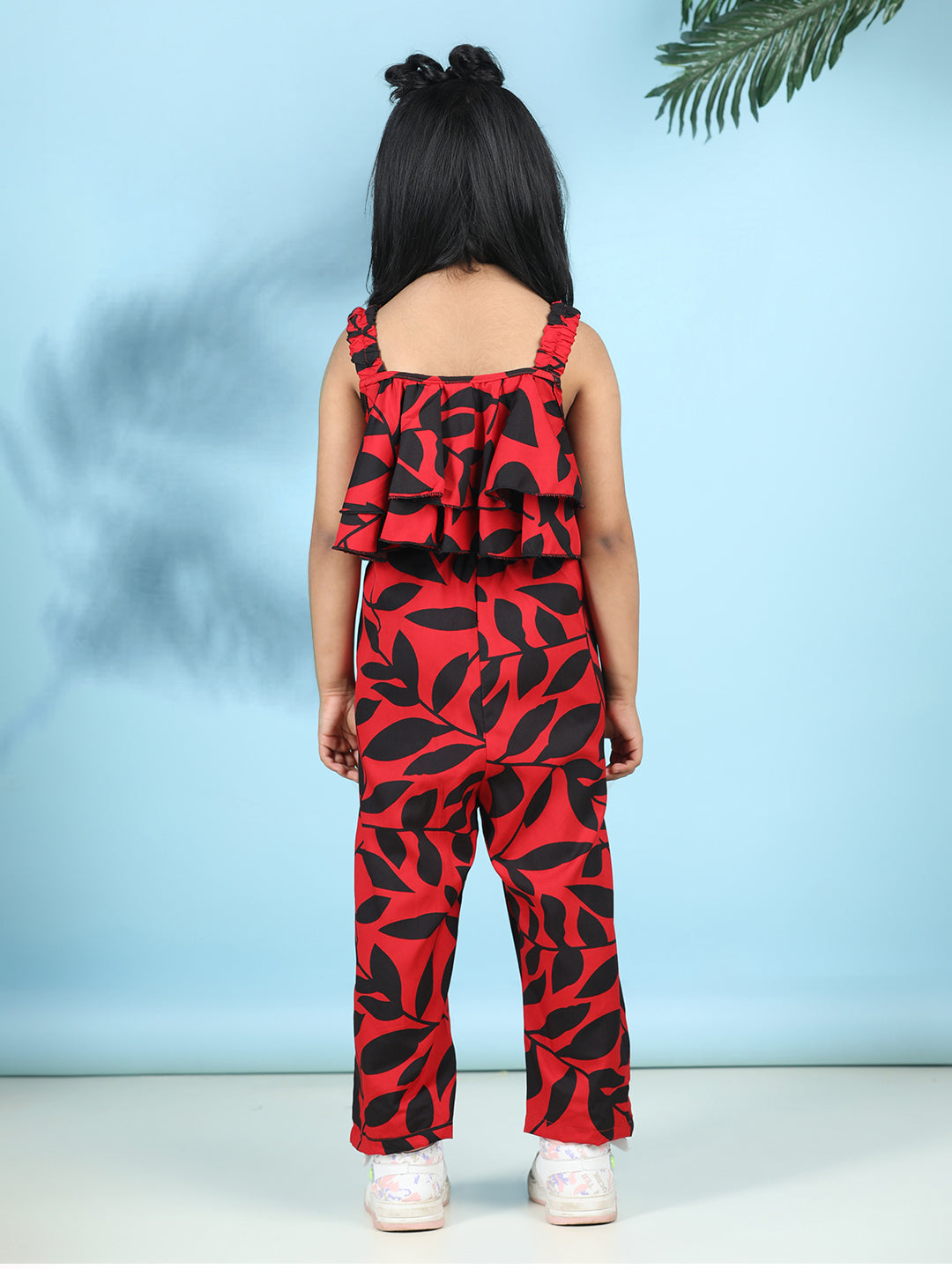 Cutiekins Stylish & Trendy Printed Jumpsuit for Kids -Red & Black