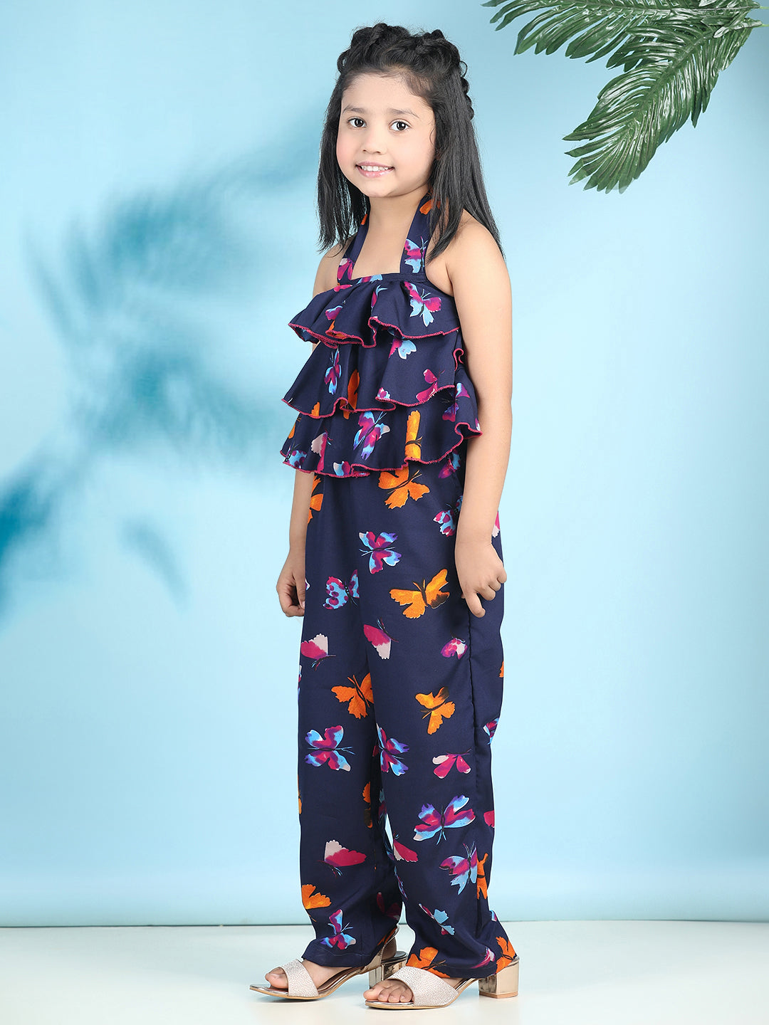 Cutiekins Stylish & Trendy Printed Jumpsuit for Kids -Navy Blue & Multi