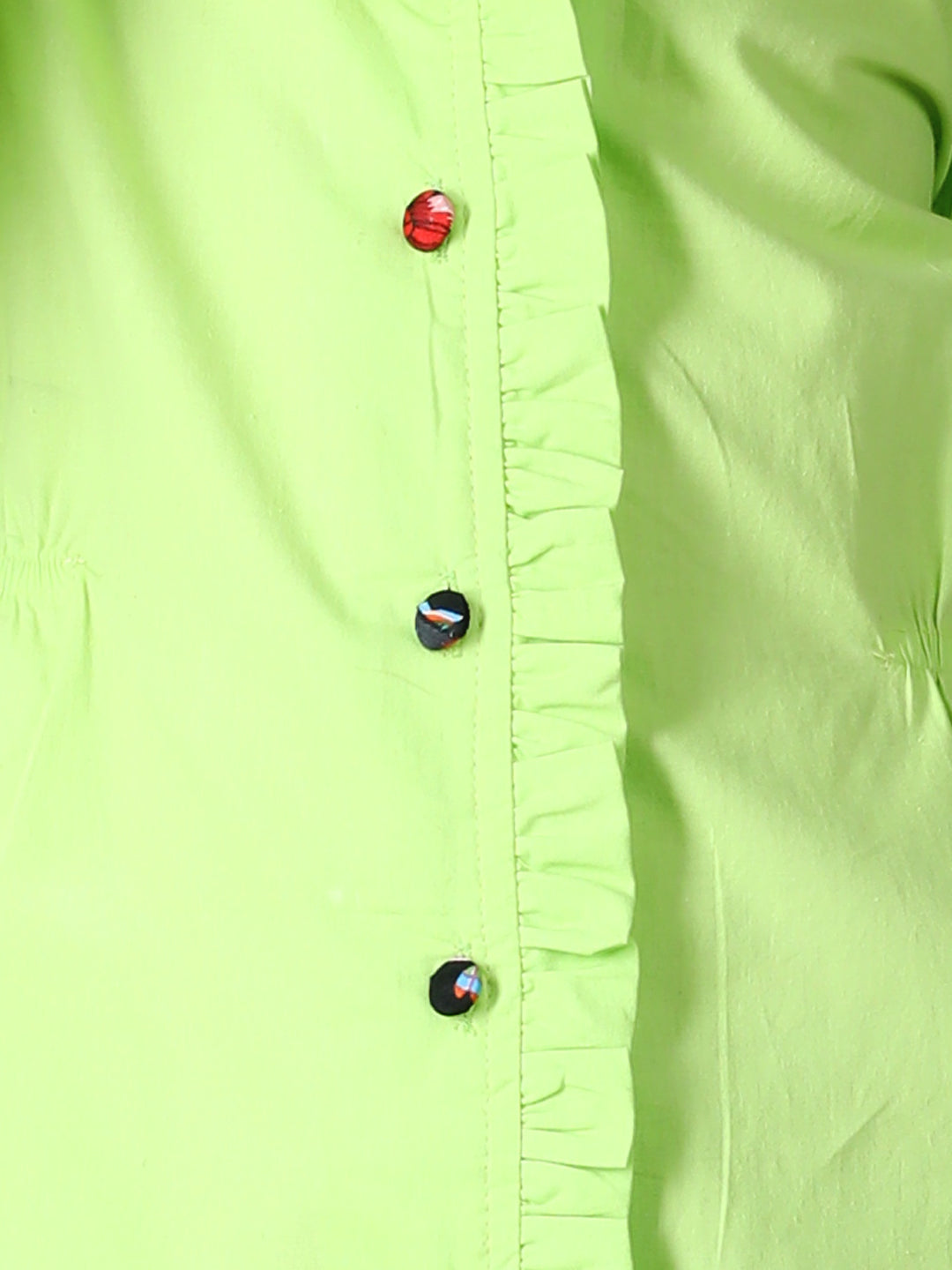 Cutiekins Girls Shirt Style Solid Top -Grass Green