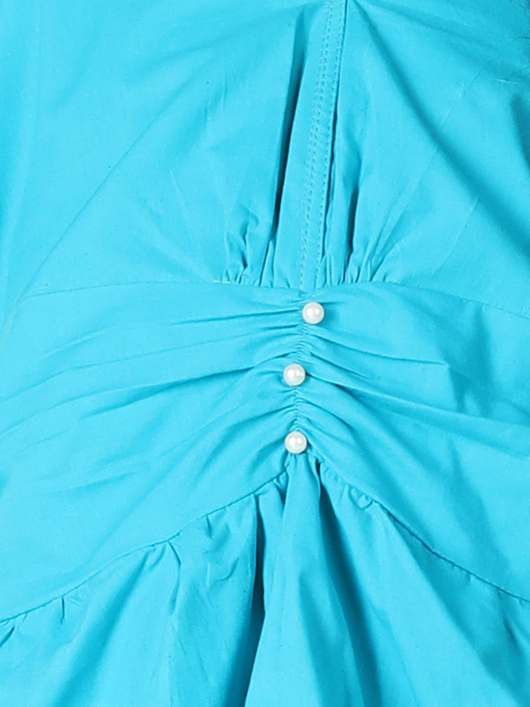 Cutiekins Girls V-Neck Solid Top -Teal Blue