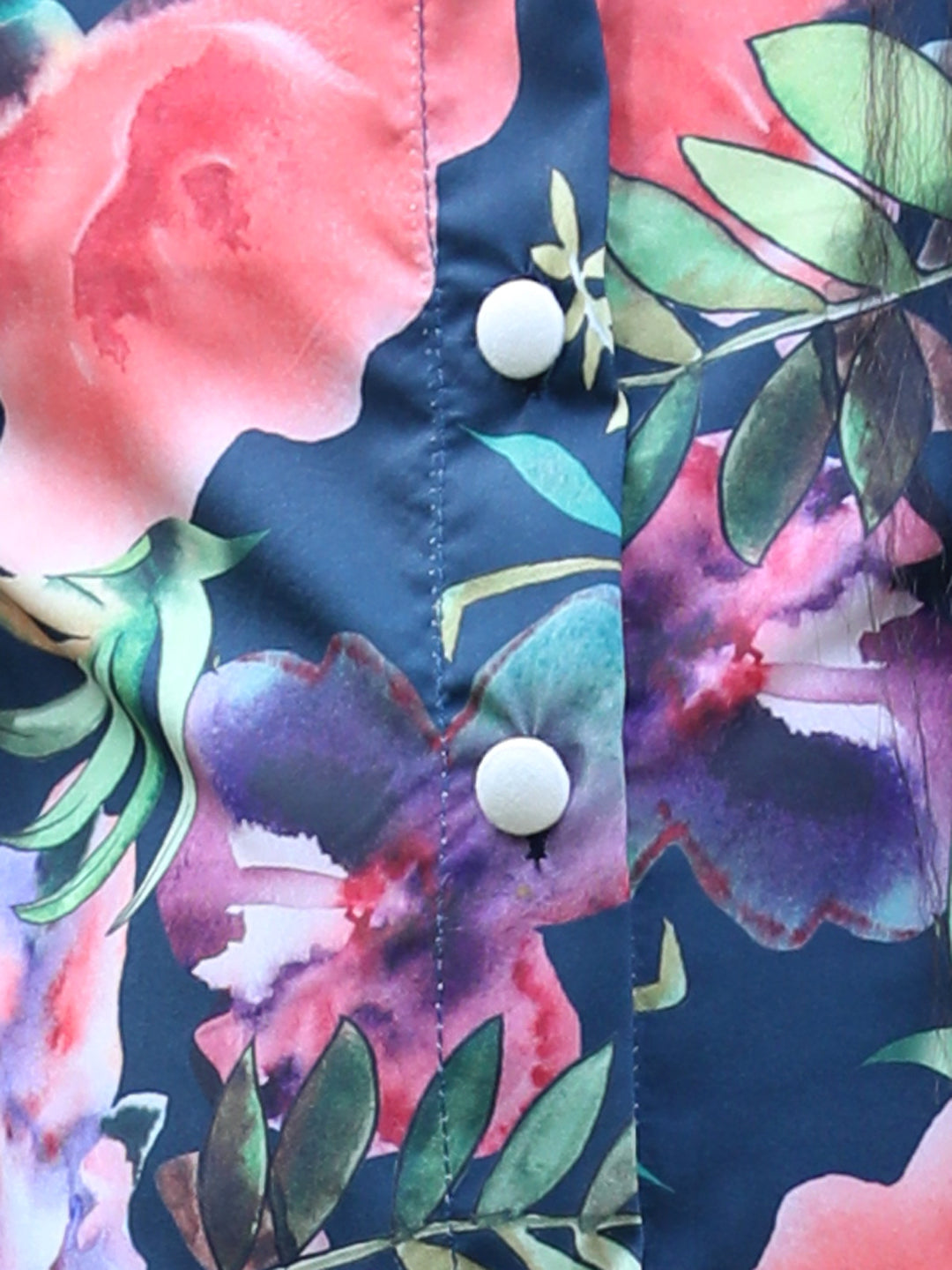 Cutiekins Collar Neck Foral Printed Regular Top-Dark Green & Pink