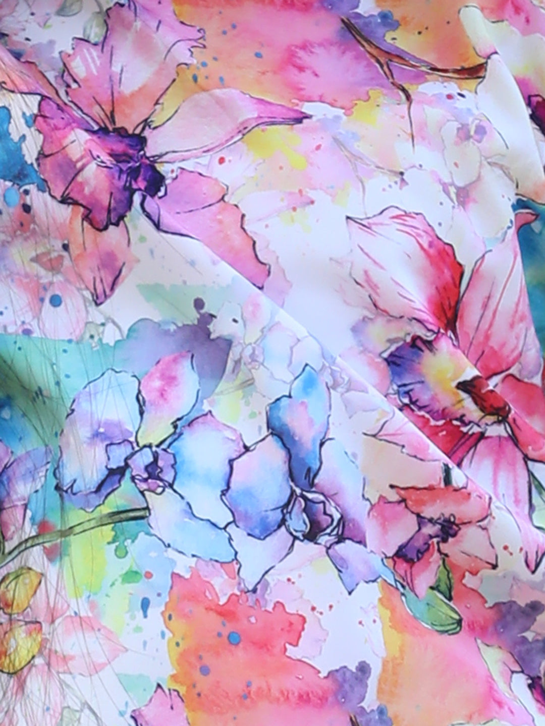 Cutiekins Mandarin Collar Foral Printed Regular Top -White & Pink