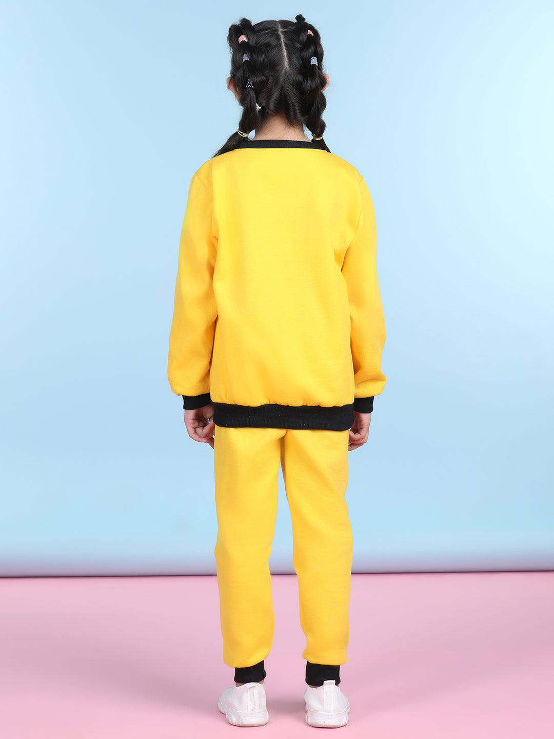 Cutiekins Girls Yellow & Pink Sweatshirt With Trackpant