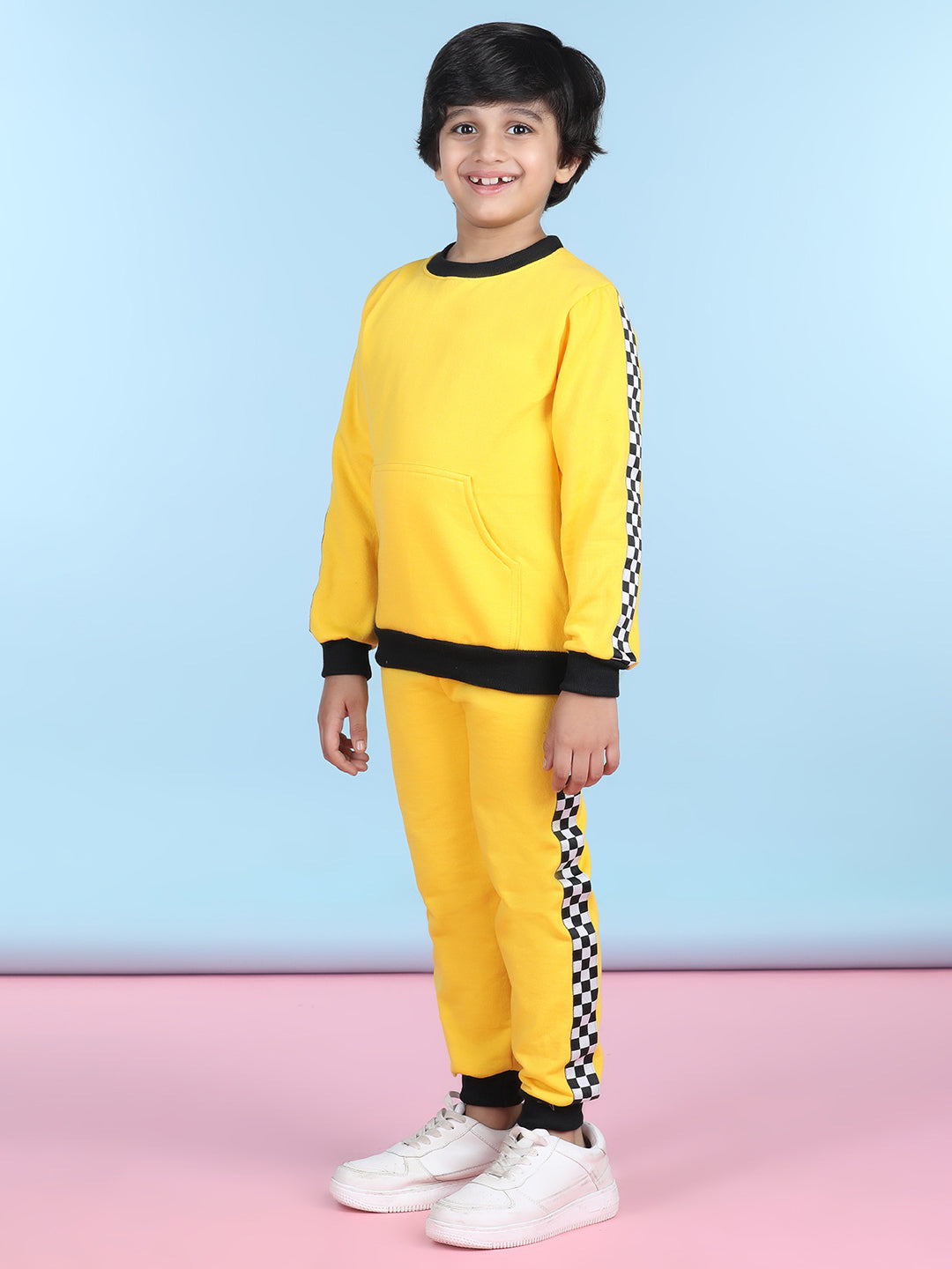 Cutiekins Boys Yellow & White Sweatshirt With Trackpant