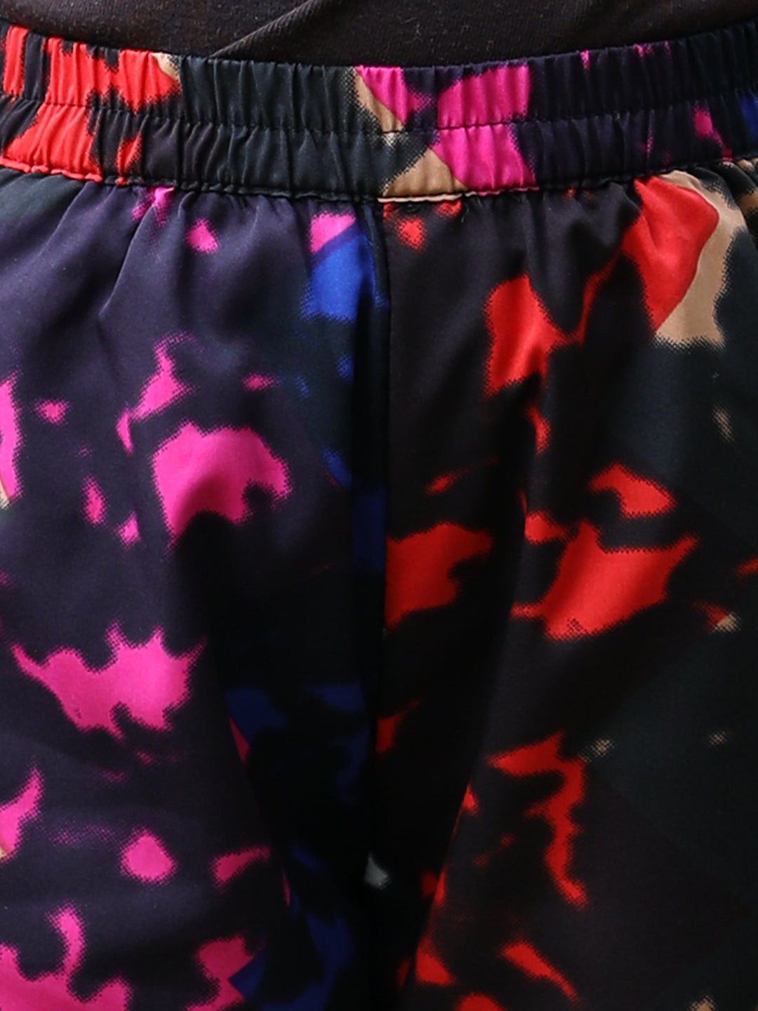 Cutiekins Printed Polyester Regular Shorts-Black & Pink