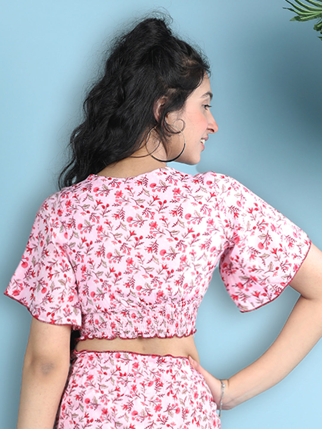 Cutiekins Girls Printed Embellished Top -Pink & Red