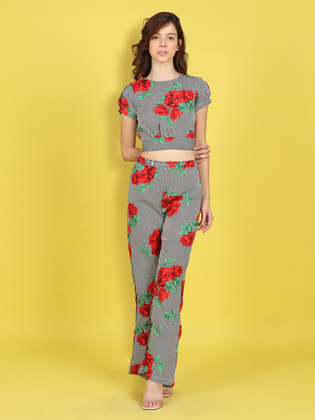 Cutiekins Girls Trendy Bold Style Printed Top & Palazzo Co-ord Set -Black & Multi