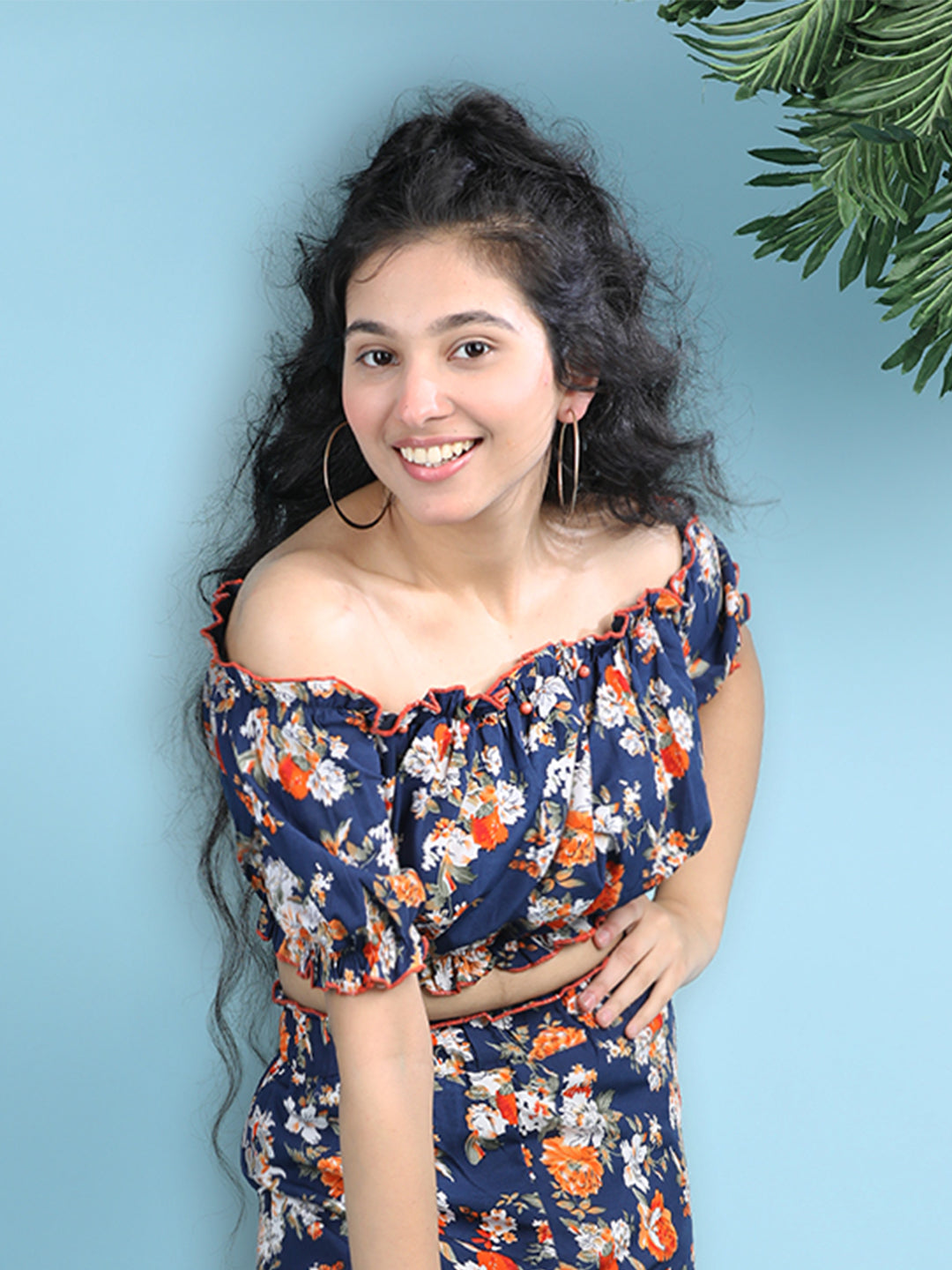 Cutiekins Girls Printed Embellished Top -Navy Blue & Multi