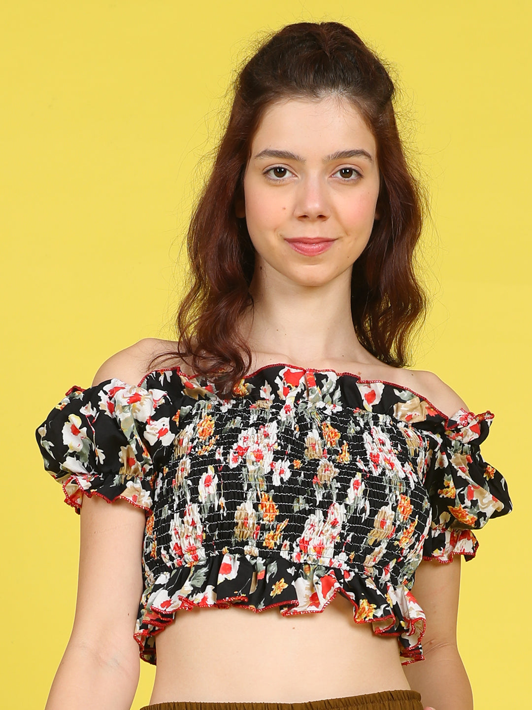 Cutiekins Girls Trendy Bold Style Printed Top -Black & Multi