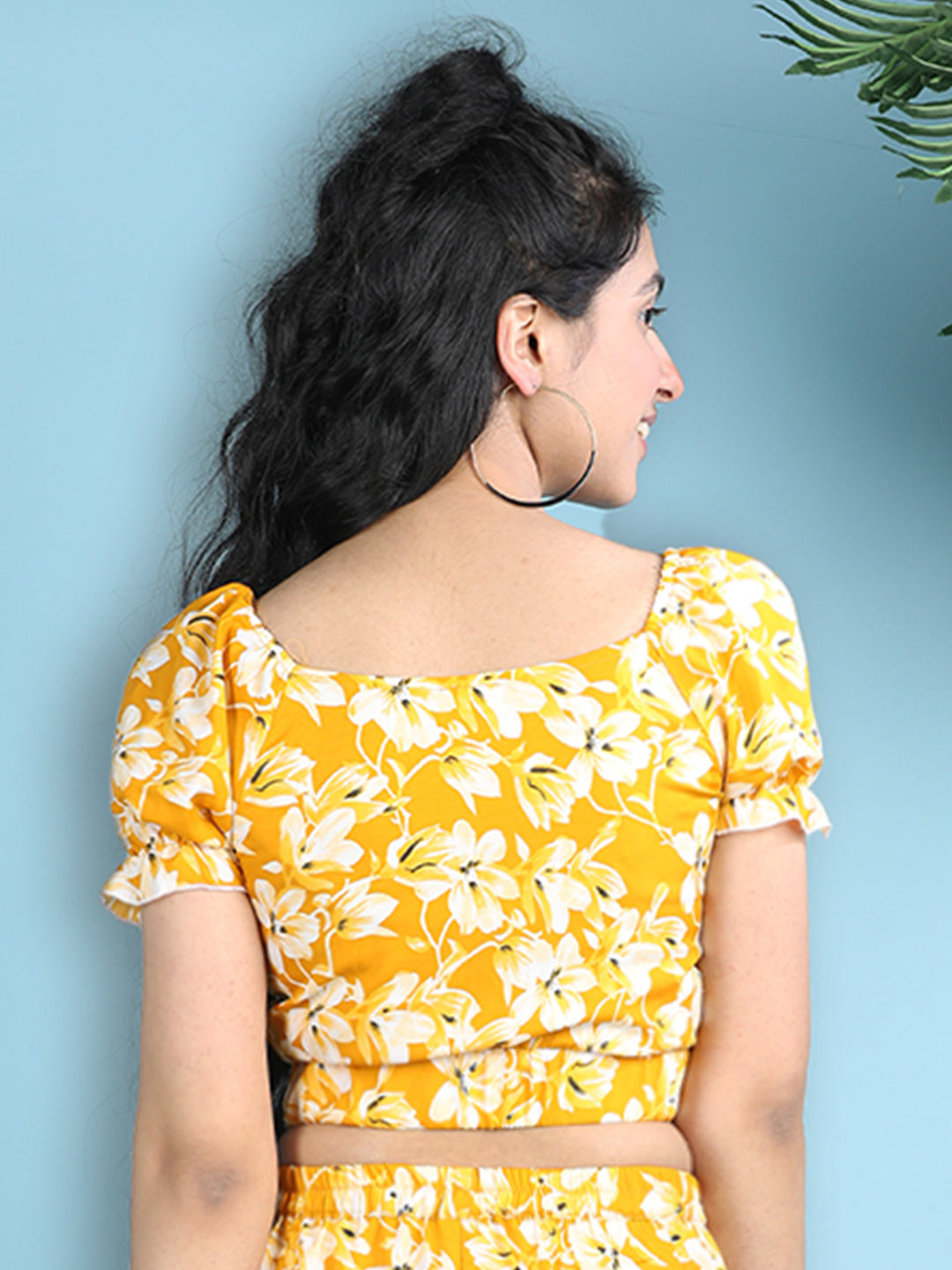 Cutiekins Girls Printed Embellished Top -Mustard & White