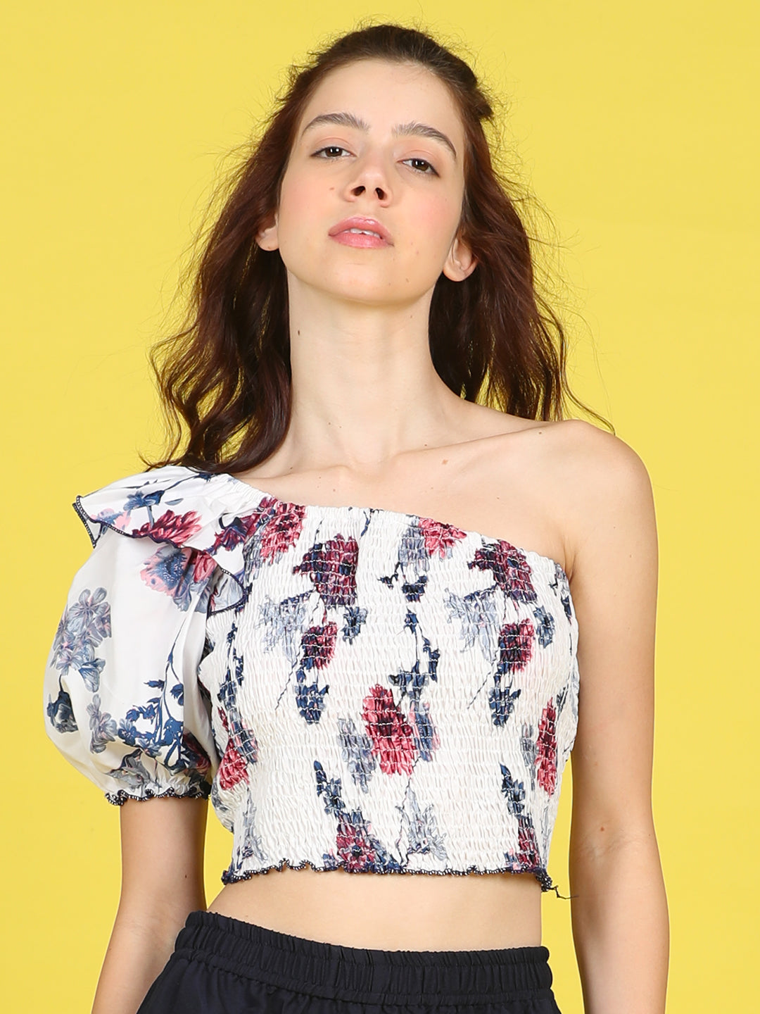 Cutiekins Girls Trendy Bold Style Printed Top -Off White & Multi