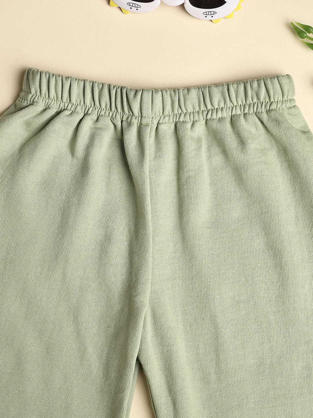 Cutiekins Girls Graphic Print Cozy Trackpant -Light Green