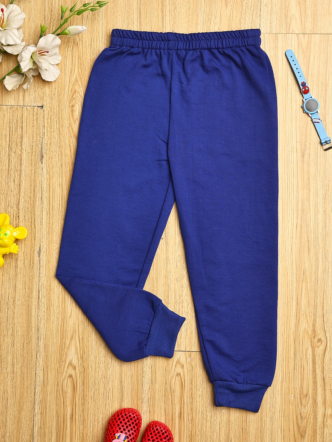 Cutiekins Boys Minions Graphic Print cozy Trackpant -Dark Blue & Nude