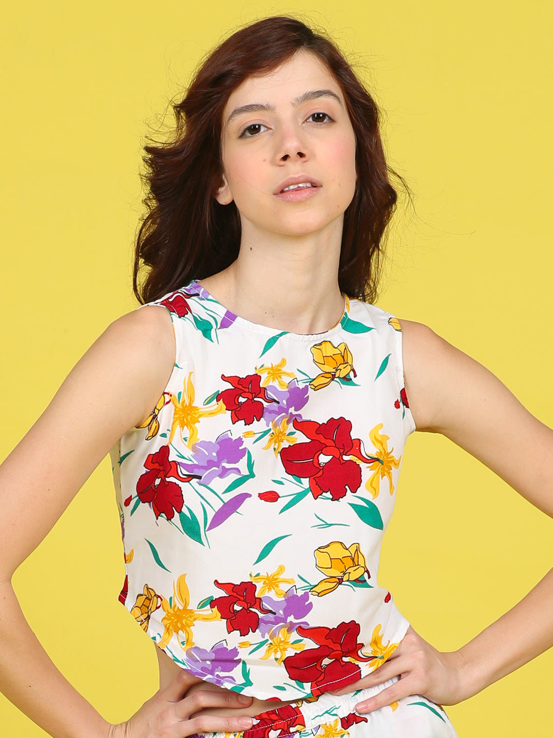 Cutiekins Girls Trendy Bold Style Printed Top -Off White & Multi