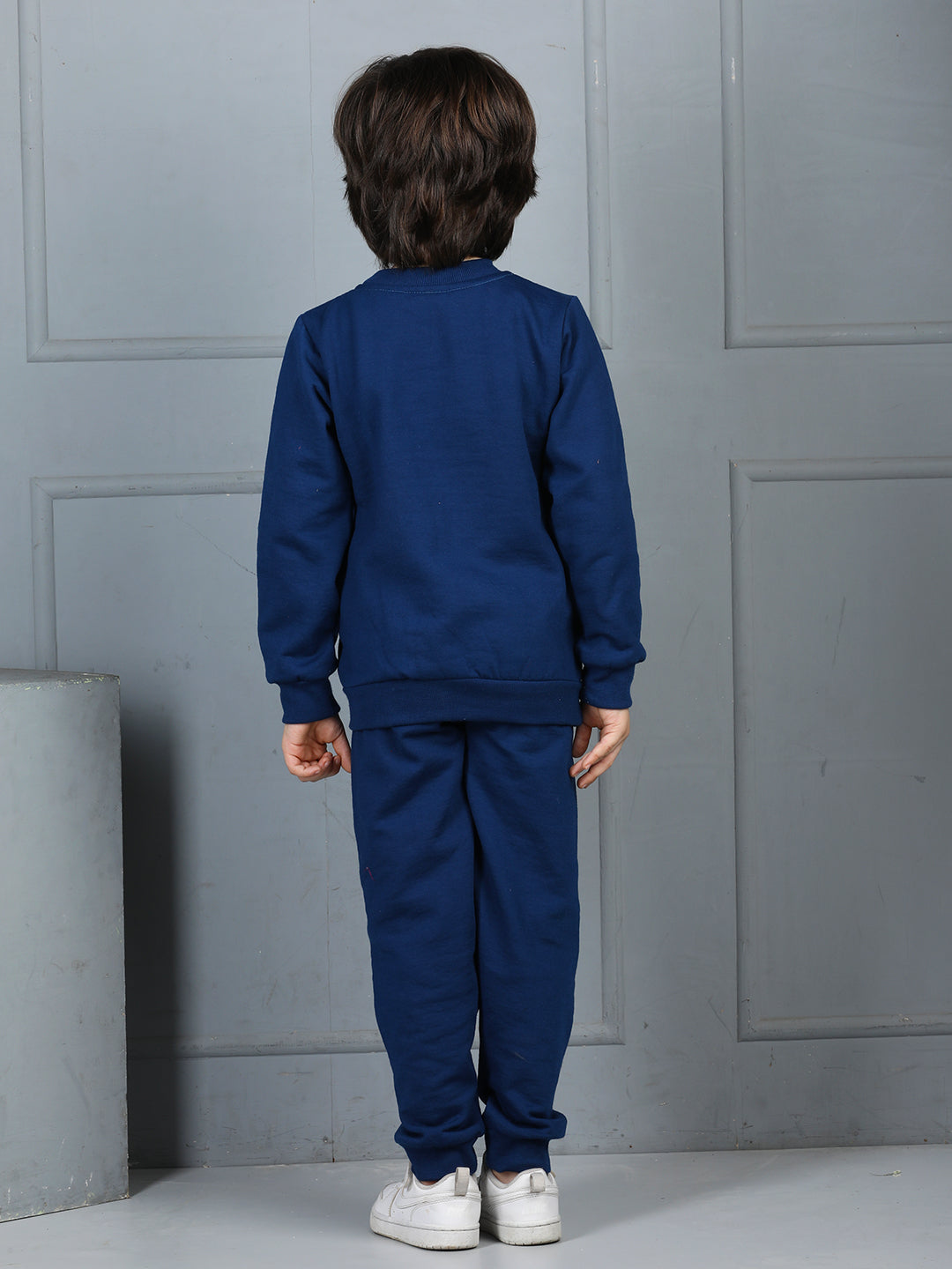 Cutiekins Boys Sonic Graphic Print cozy Tracksuit -Navy Blue & Orange