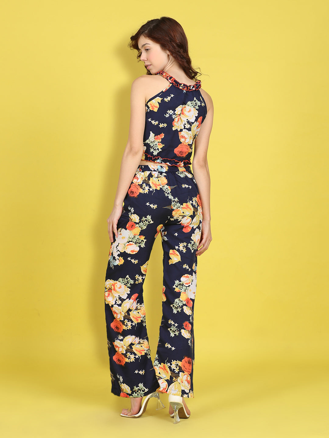 Cutiekins Girls Trendy Bold Style Printed Top & Palazzo Co-ord Set -Navy & Multi