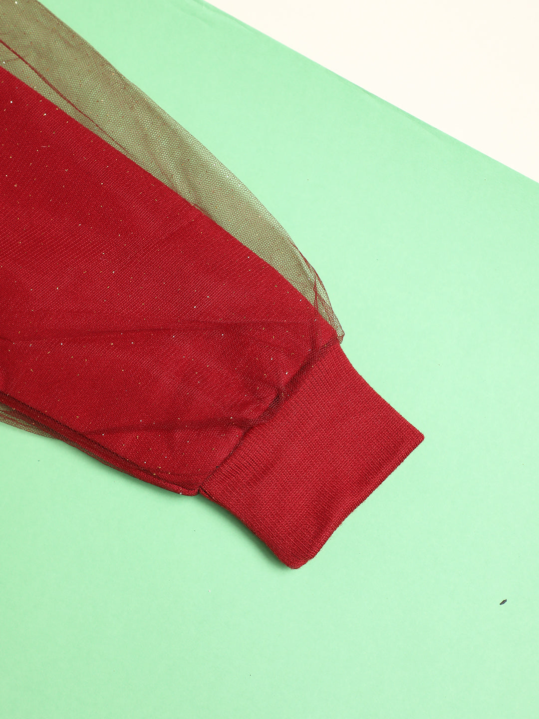 Cutiekins Girls Solid Embellished Trendy Winter Sweatshirt -Maroon