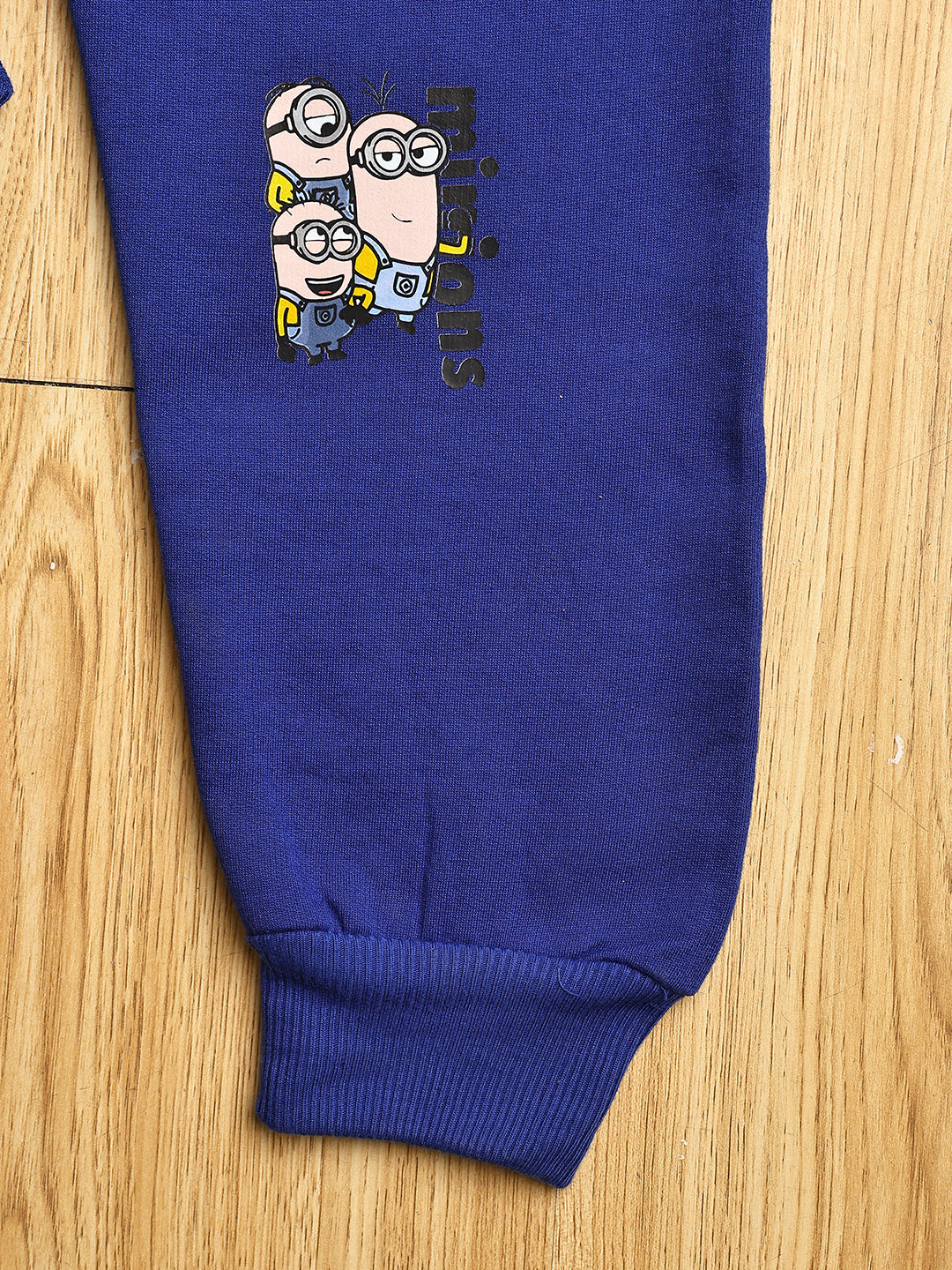 Cutiekins Boys Minions Graphic Print cozy Trackpant -Dark Blue & Nude