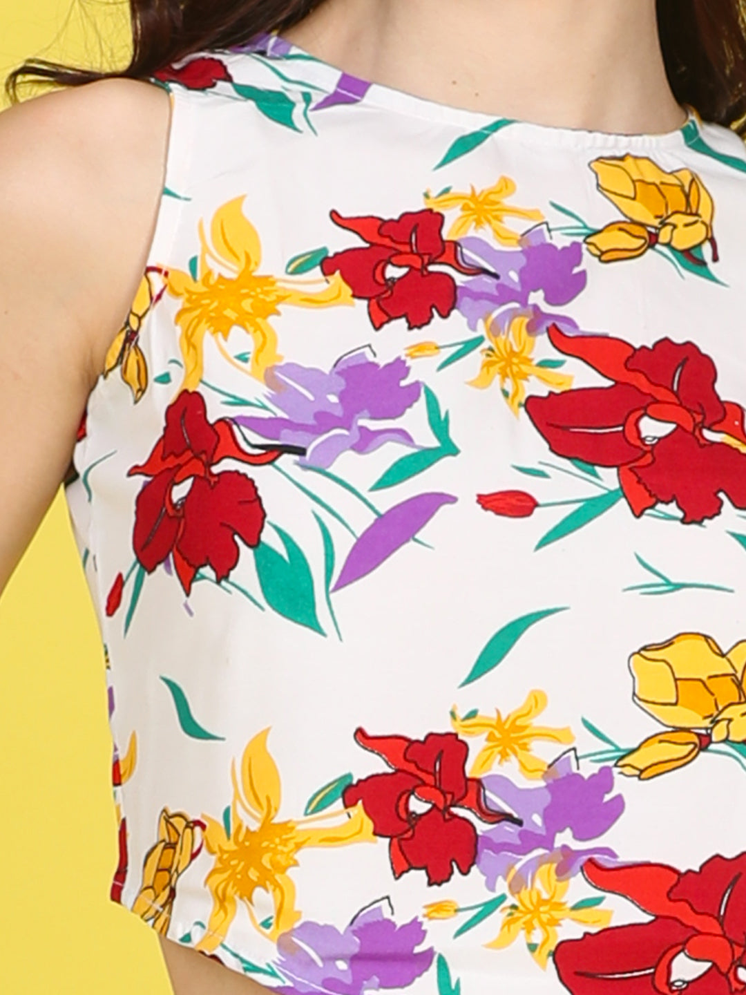 Cutiekins Girls Trendy Bold Style Printed Top -Off White & Multi