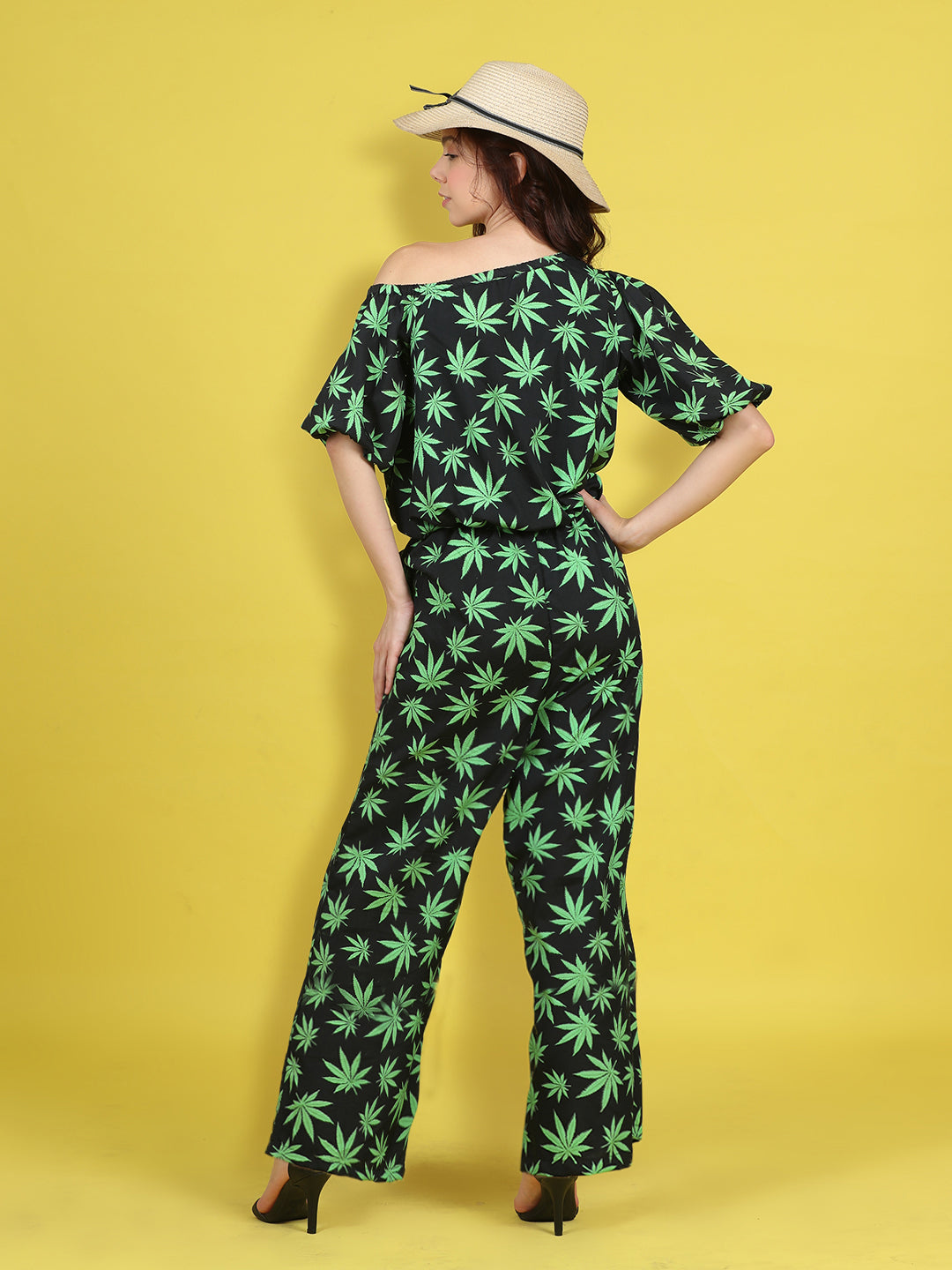 Cutiekins Stylish & Trendy Printed Jumpsuit for Kids -Black & Green
