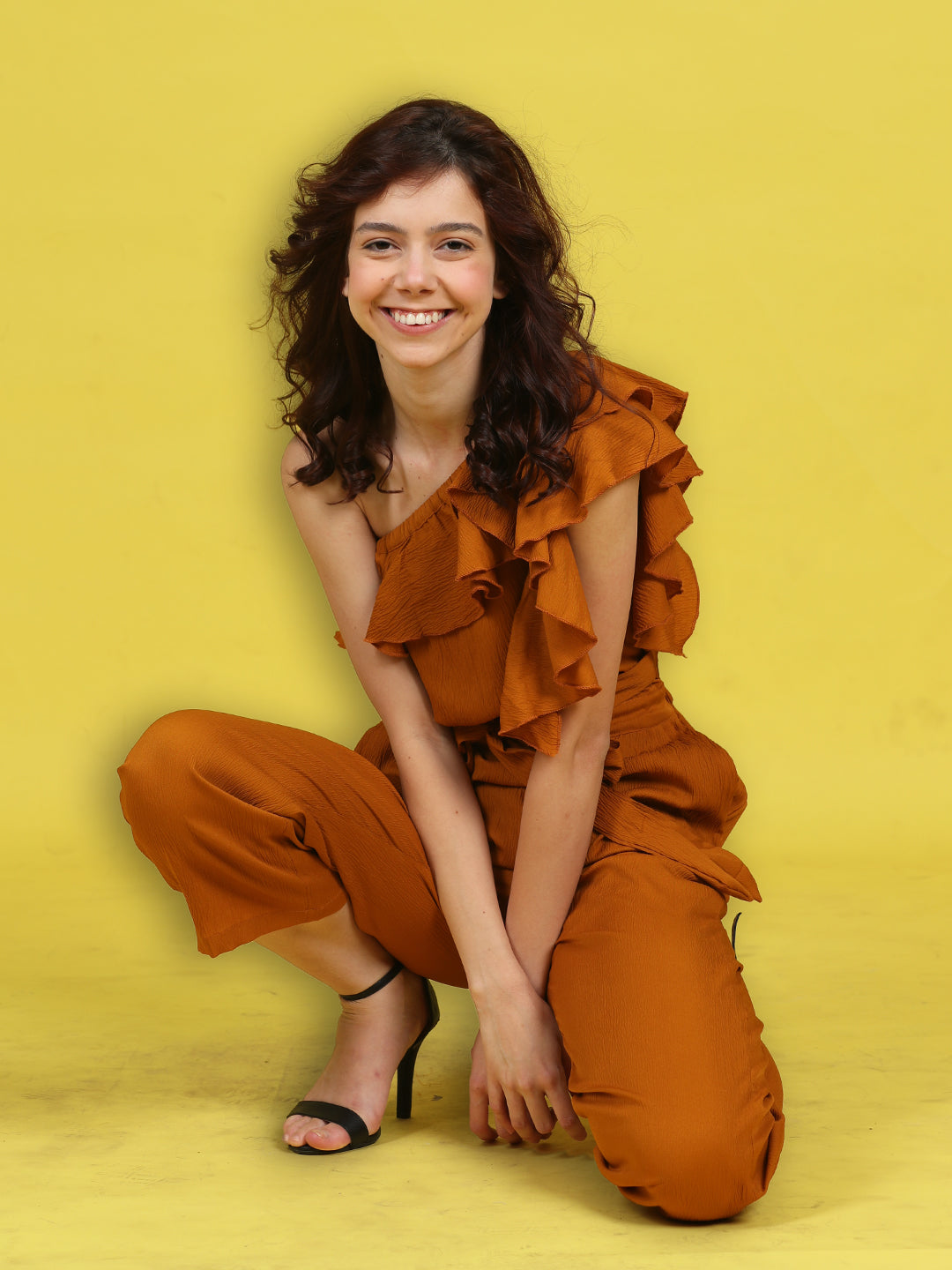 Cutiekins Stylish & Trendy Solid Jumpsuit for Kids -Mustard