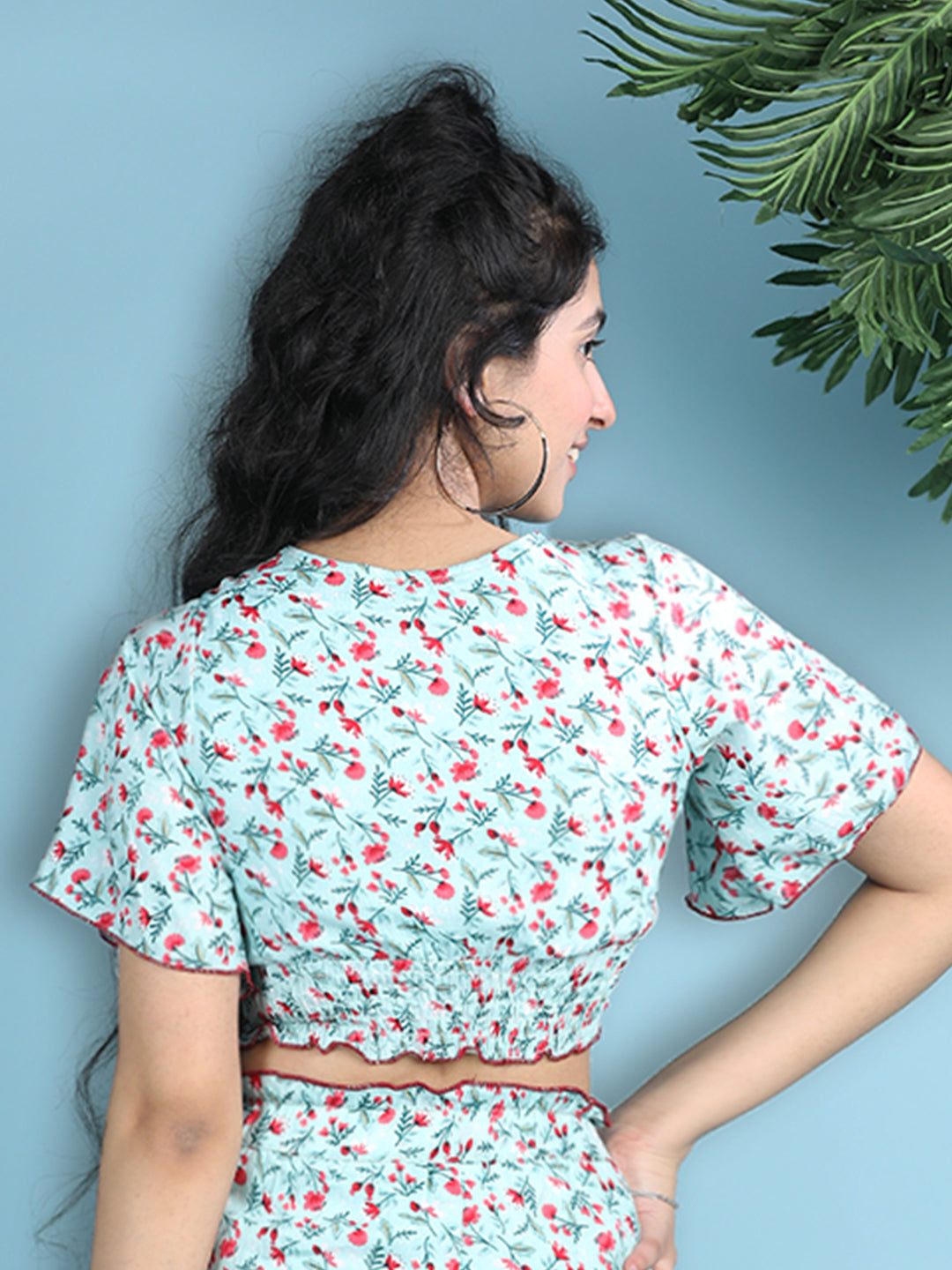Cutiekins Girls Printed Embellished Top -Pista Green & Pink