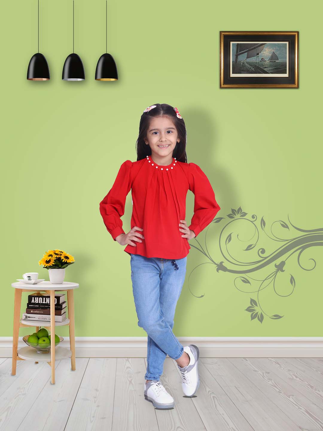 Cutiekins Solid Red Pearl Top