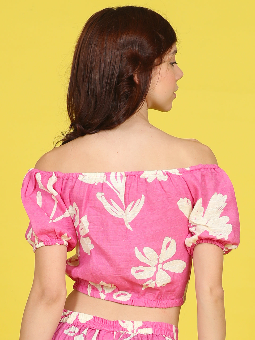 Cutiekins Girls Trendy Bold Style Printed Top -Onion Pink & Off White