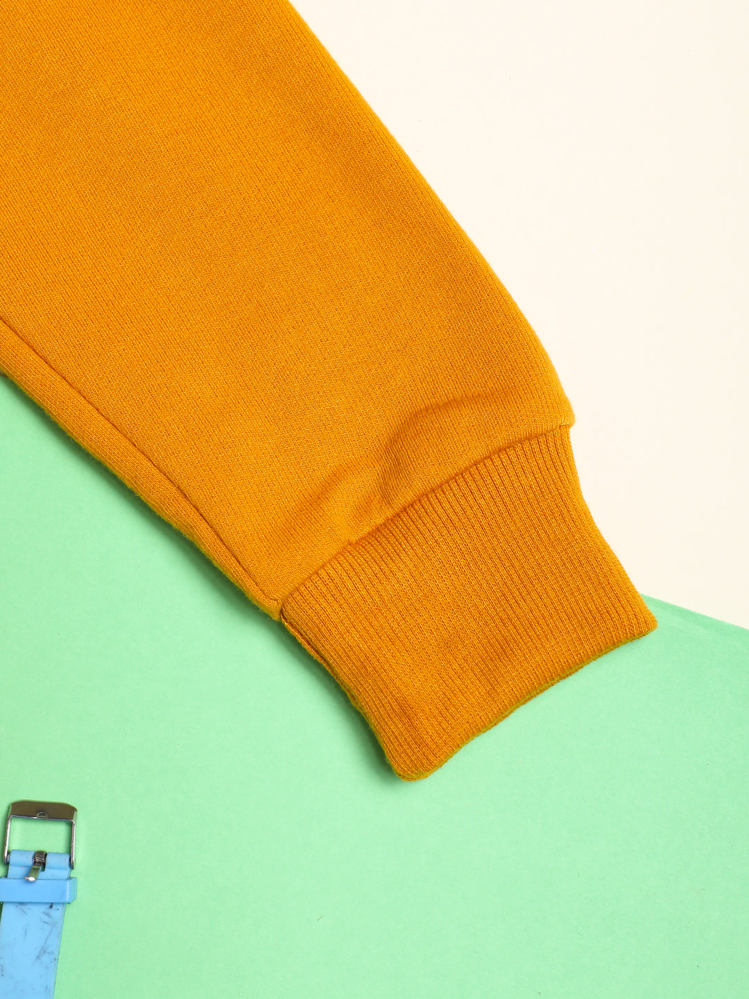 Cutiekins Girls Trendy Floral Graphic Print Winter Sweatshirt -Mustard & Red