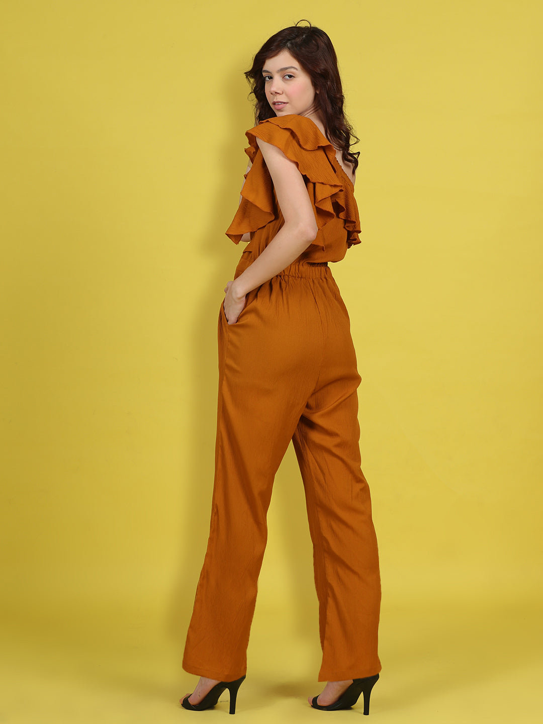 Cutiekins Stylish & Trendy Solid Jumpsuit for Kids -Mustard