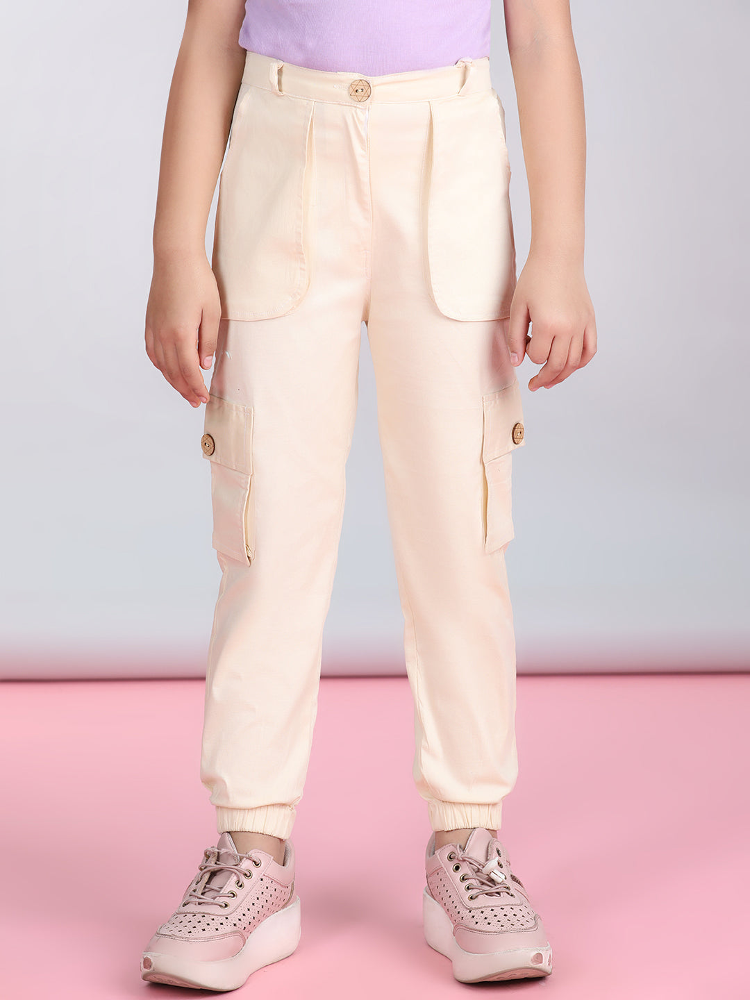 Cutiekins Solid Cargo Pant -Off White