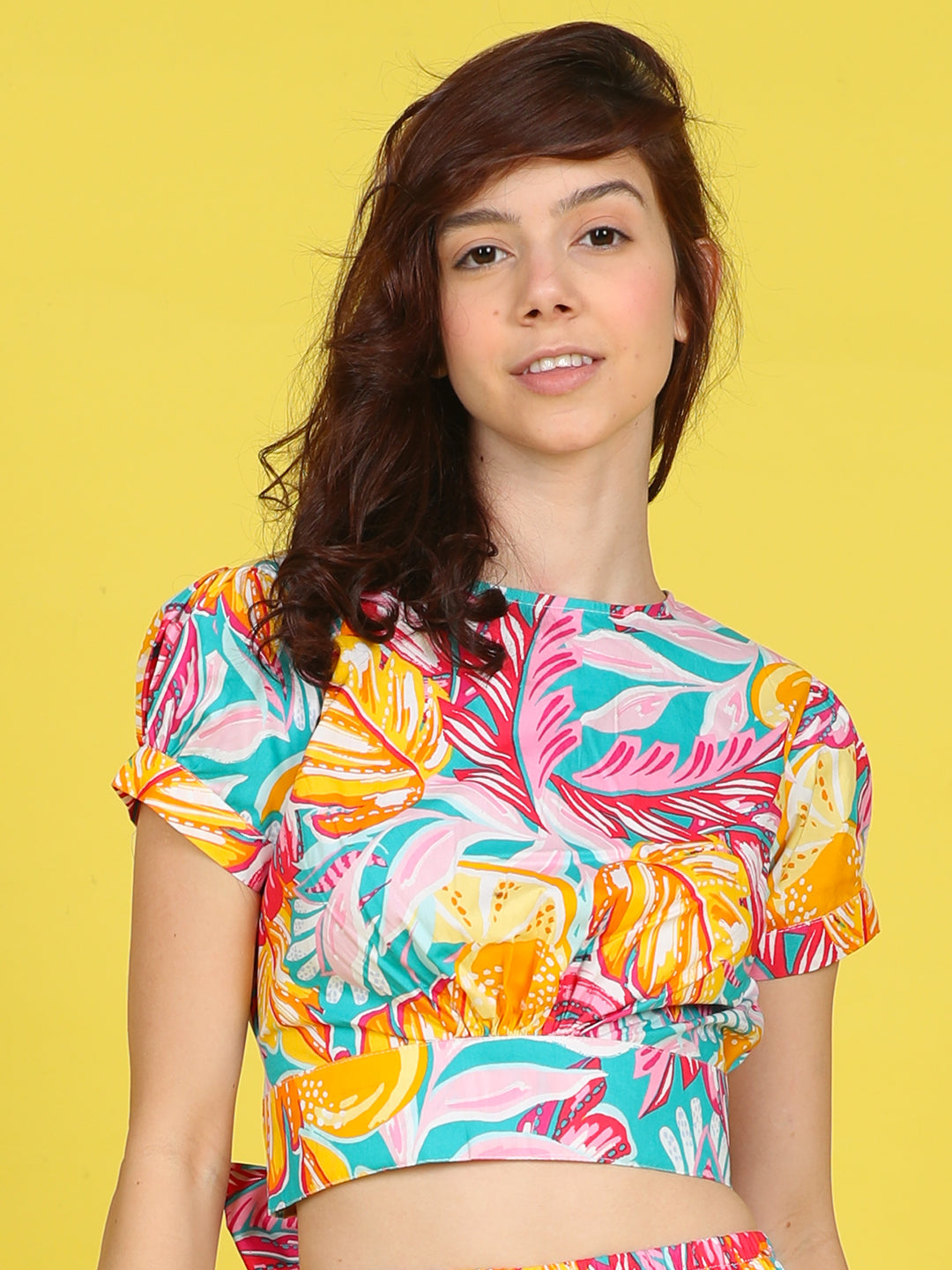 Cutiekins Girls Trendy Bold Style Printed Top -Blue & Multi