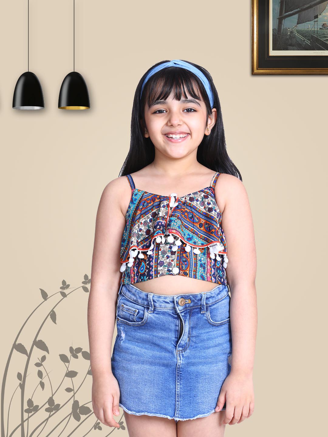 Cutiekins Flutiekins Aztec Printed Top Floral & Stripe Printed Top -Multicolour