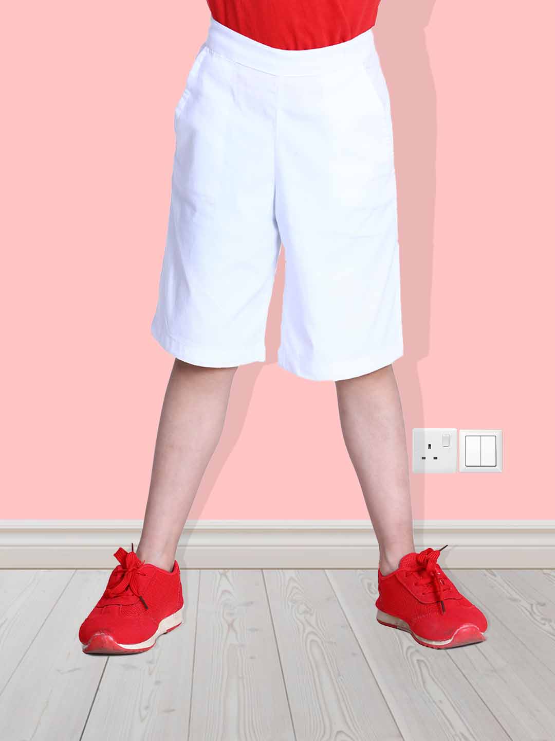 Cutiekins Short For Boys Casual Solid Lycra Blend  (White,)