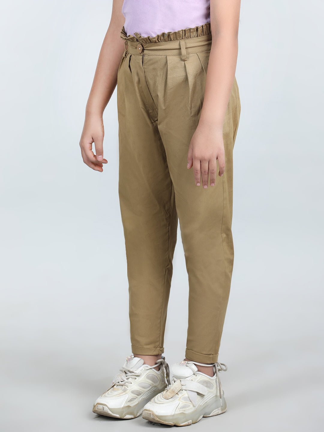 Cutiekins Solid Cargo Pant -Beige