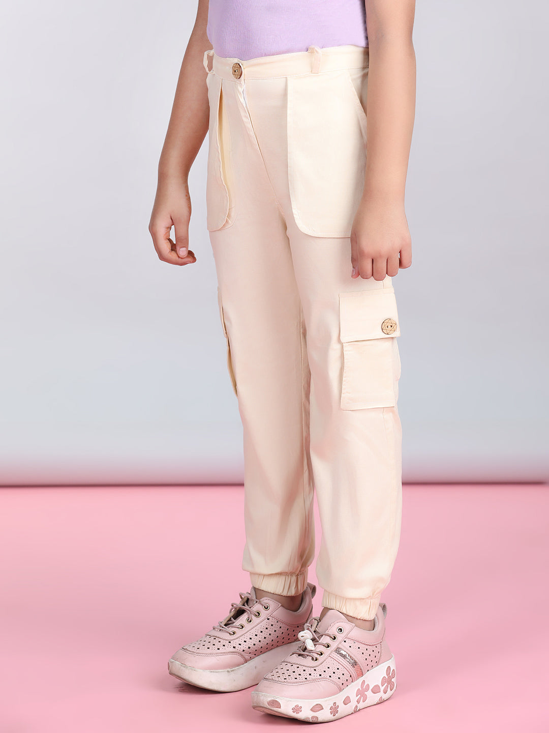 Cutiekins Solid Cargo Pant -Off White