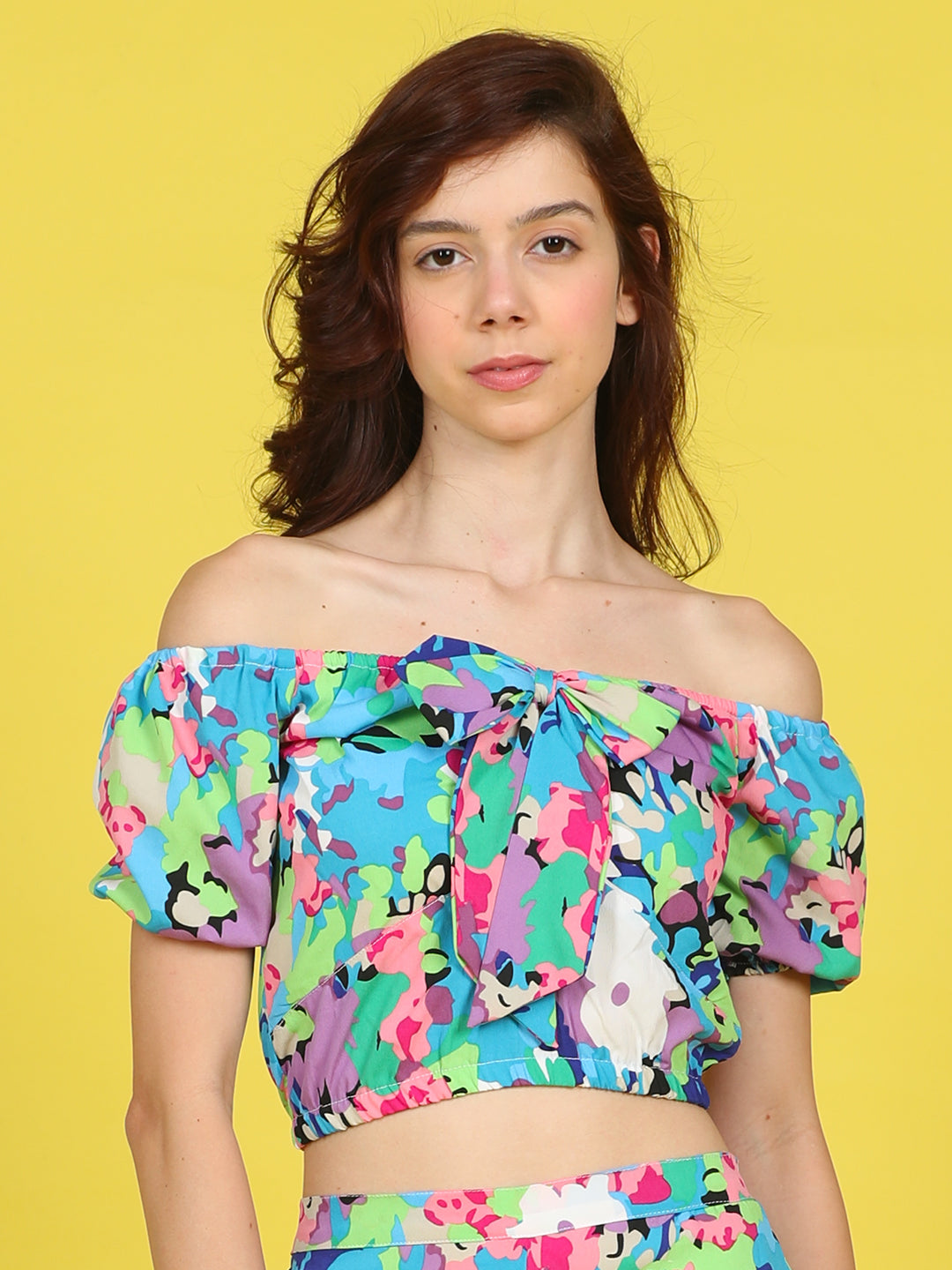 Cutiekins Girls Trendy Bold Style Printed Top -Blue & Multi