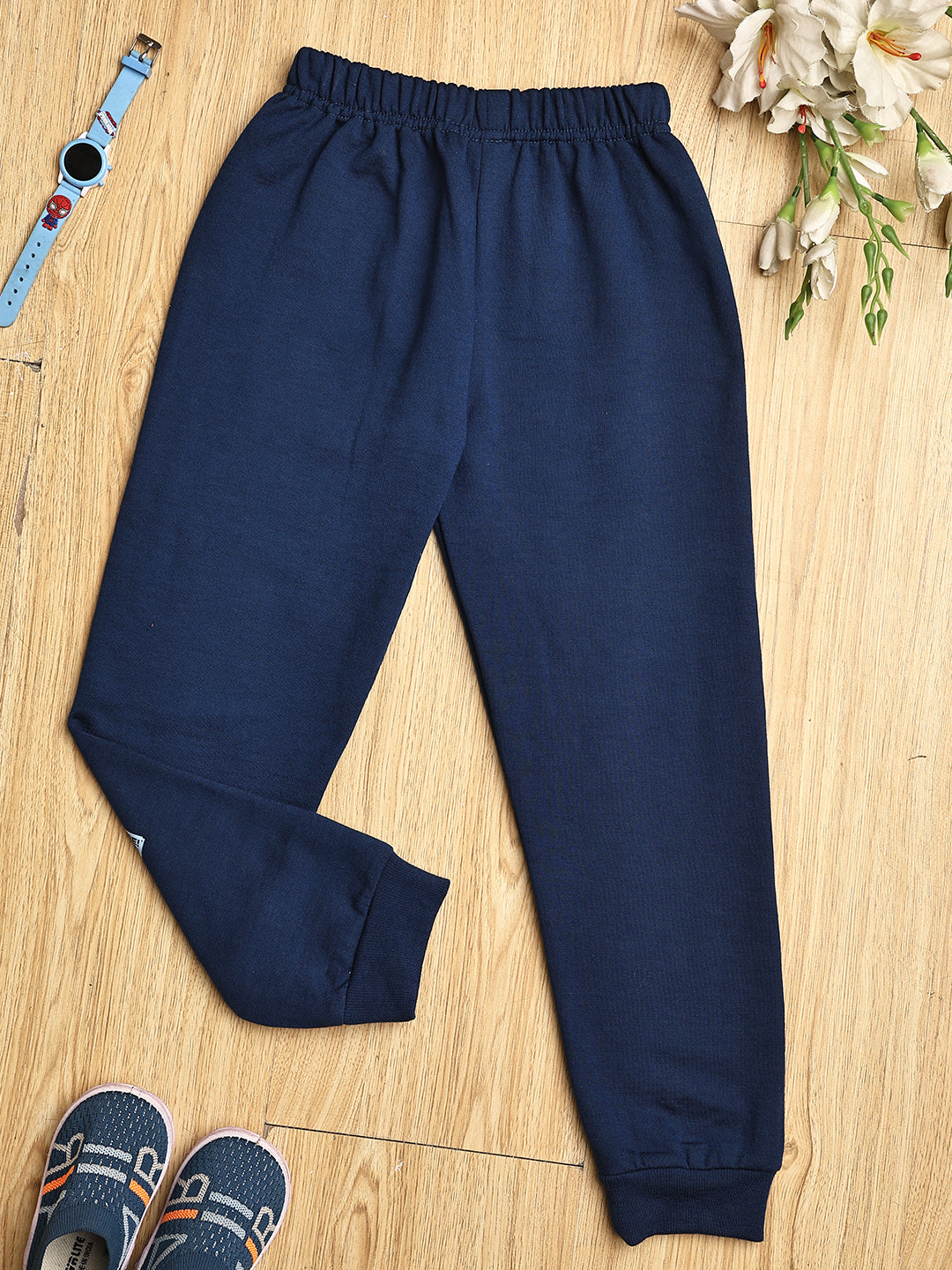 Cutiekins Boys Sonic Graphic Print cozy Trackpant -Navy Blue & Orange