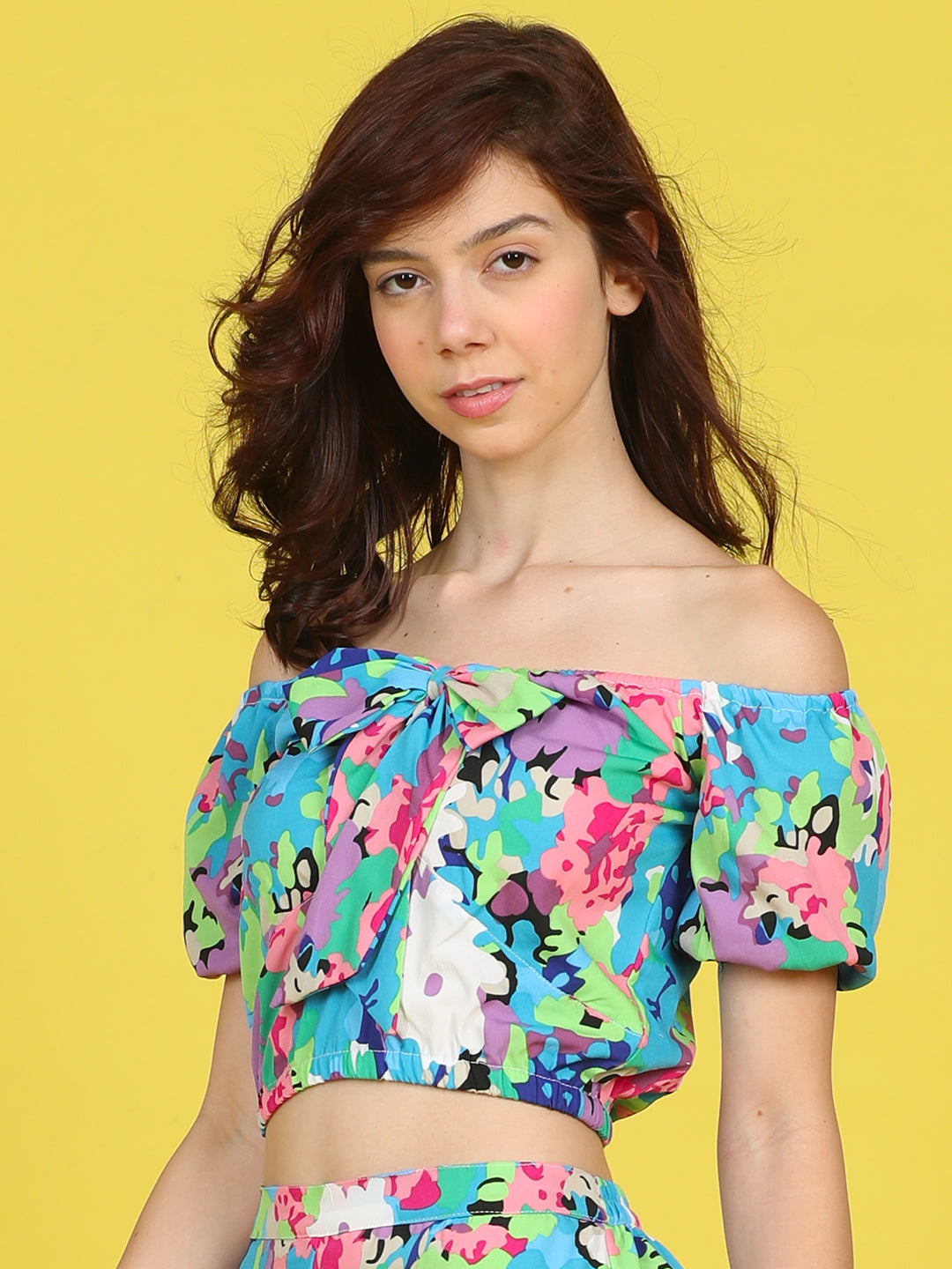 Cutiekins Girls Trendy Bold Style Printed Top -Blue & Multi