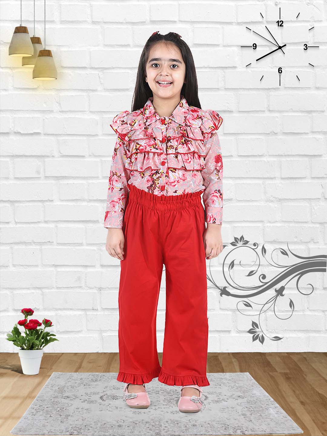 Cutiekins Girls Casual Top & Capri Set (Pink)