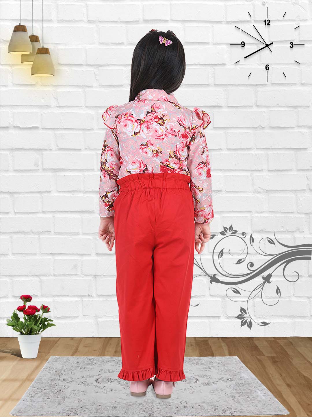 Cutiekins Girls Casual Top & Capri Set (Pink)