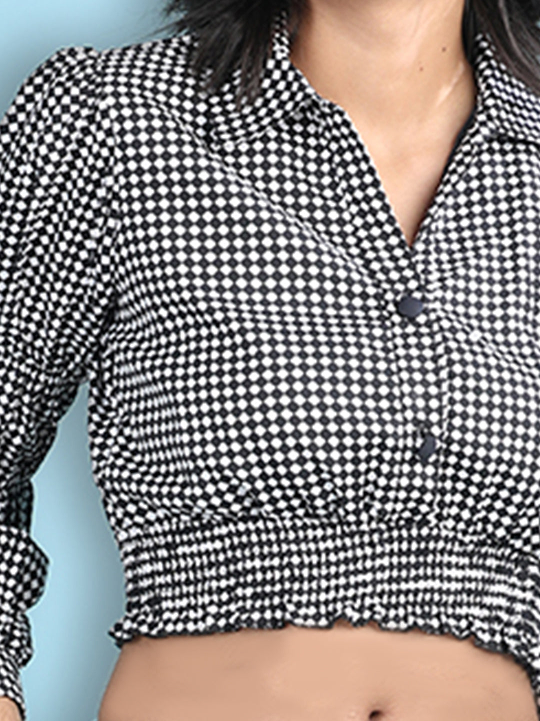 Cutiekins Girls Printed Embellished Top -Black & White